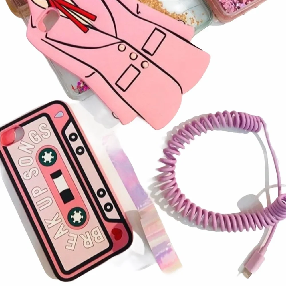 new Bando  Breakup Songs Retro Cassette Tape  iPhone 6 7 8 Phone Case  Pink 